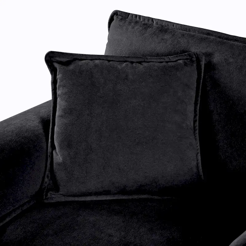 2-Piece 75.59  Chenille Cloud Loveseat Sofa Set with Deep Seat and 4 Pillows