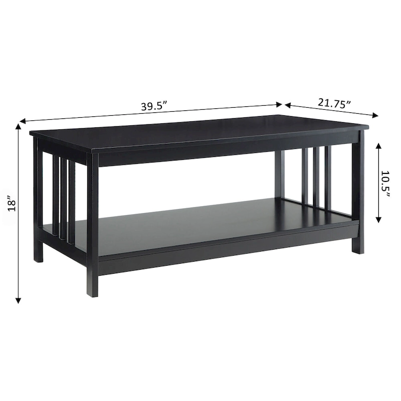 Convenience Concepts Mission Coffee Table with Shelf