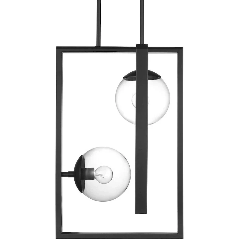 Atwell Collection Black Two-Light Pendant - 23.620  x 16.340  x 16.340