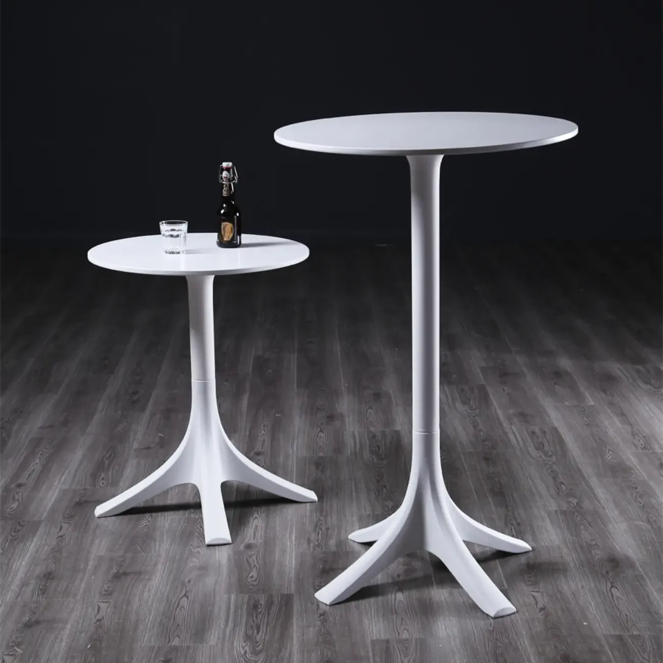 Fashion Synthetic Round White Fixed Top Bar Tables