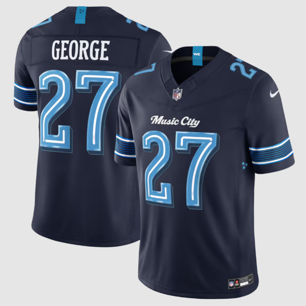 Tennessee Titans Eddie George Navy 2026 Rivalries Collection Stitched Limited Jersey