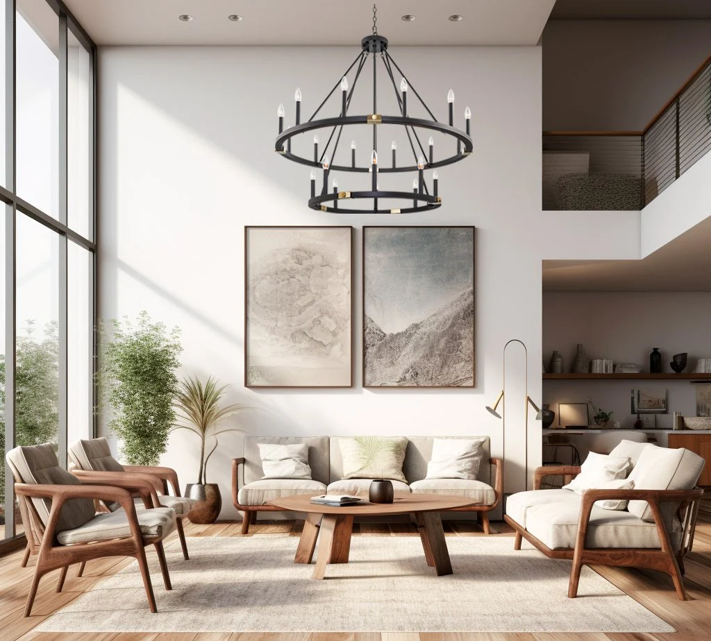 Homestead 41 20-Light Large Industrial Rustic Farmhouse 2-tier Wagon Wheel Kitchen Island Chandelier