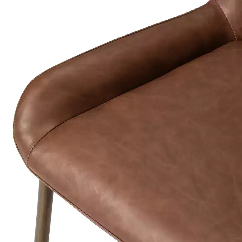 Maven Lane Naomi Metal Counter Stool with Faux Leather 27