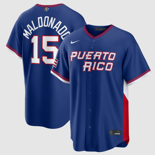 Puerto Rico Baseball Martín Maldonado Royal 2026 World Baseball Classic Road Stadium Jersey