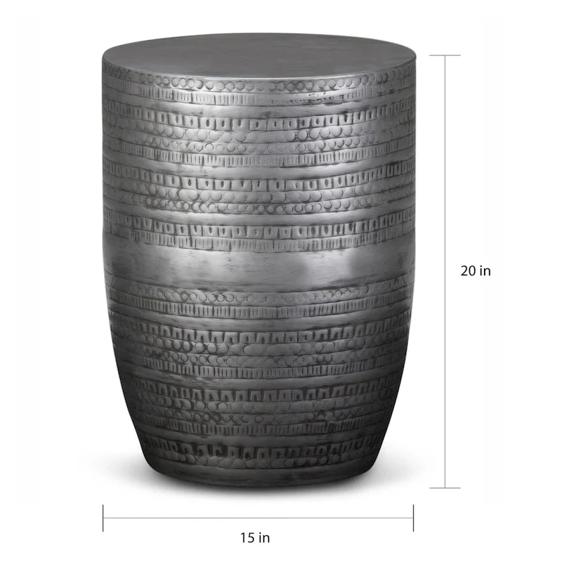 WYNDENHALL Jean 15  Wide Tribal Pattern Metal Accent Table & Assembled - 15 w x 15  d x 20  h