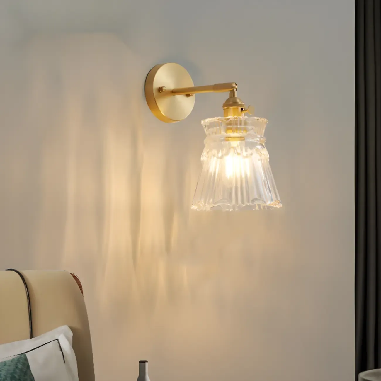 Modern Mini Brass LED Wall Sconce for Residential Use