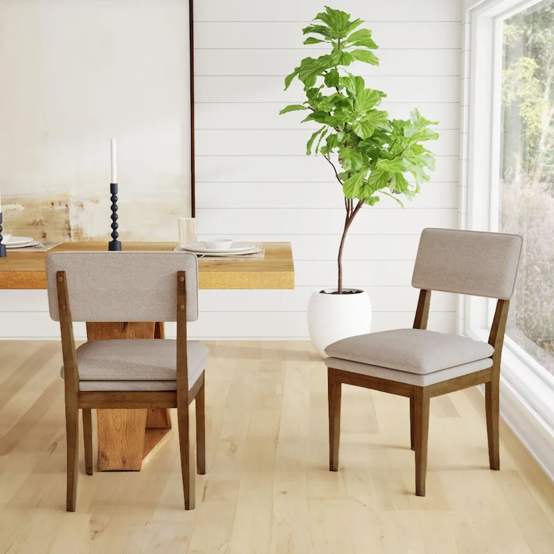 Solid Wood Upholstered Dining Chairs (Set of 2) by East at Main