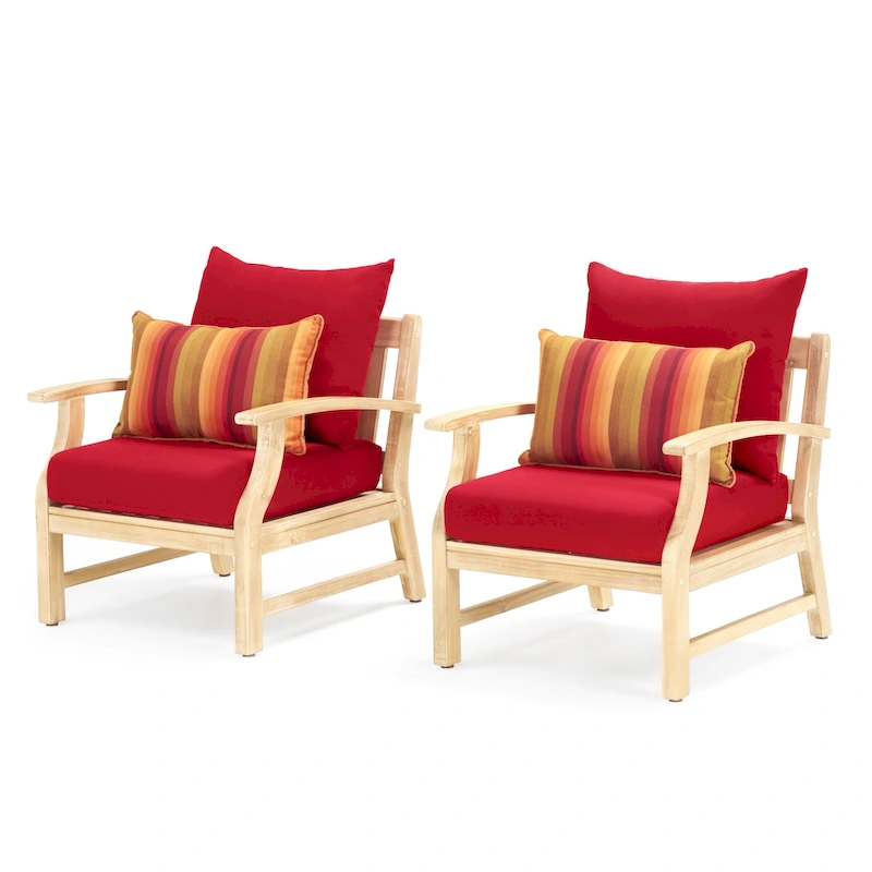 Kooper 2 Piece Sunbrella Outdoor Patio Club Chairs