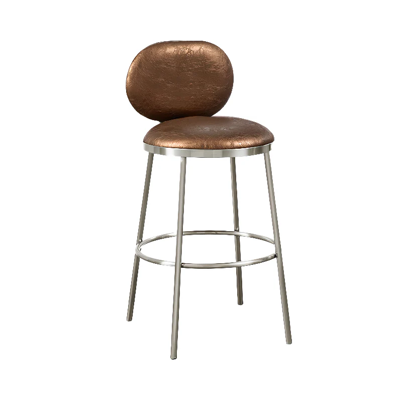 Modern 4-Leg Metal Faux Leather Upholstered Bar Stools