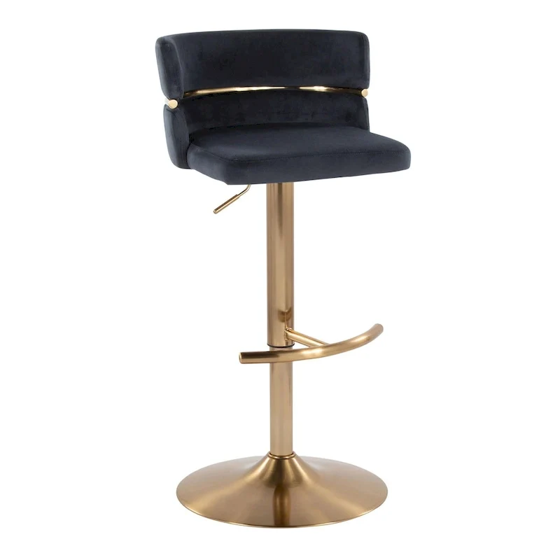 Adjustable Bar Stools with Rounded T Footrest Set of 2