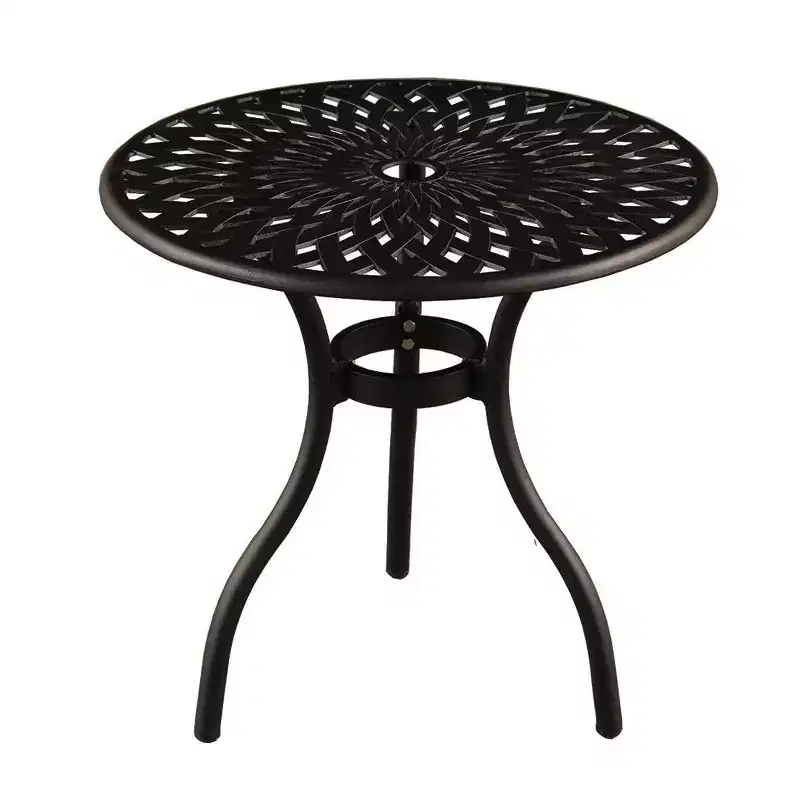3pc Contemporary Modern Mesh Lattice Aluminum Patio Bistro Set - Black- Oakland Living: Weather-Resistant 2-Person Outdoor Dining Set