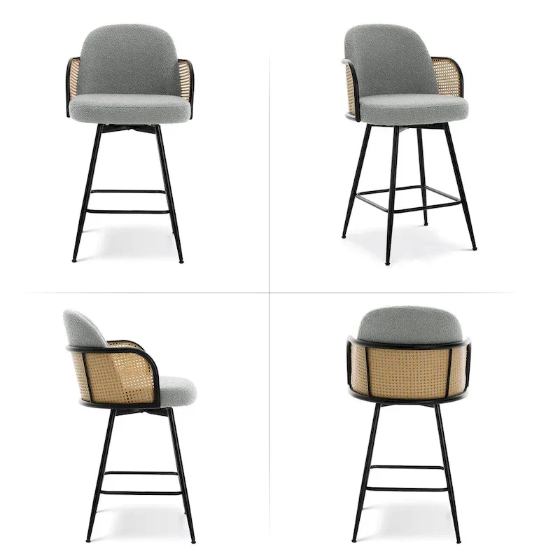 26-Inch Fabric Upholstered Swivel Counter Height Bar Stools - 38.2 H x 21.5 W x 23.2 D