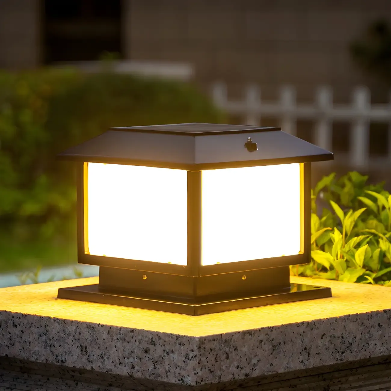 Vintage Outdoor Table Lamp Square Shape for Garden