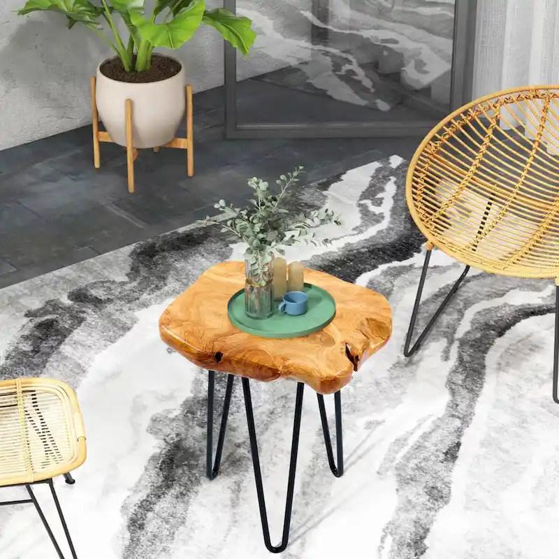 Naturally Shaped Small Stand with 3 Hairpin Legs - 13.5 x 12 x 19