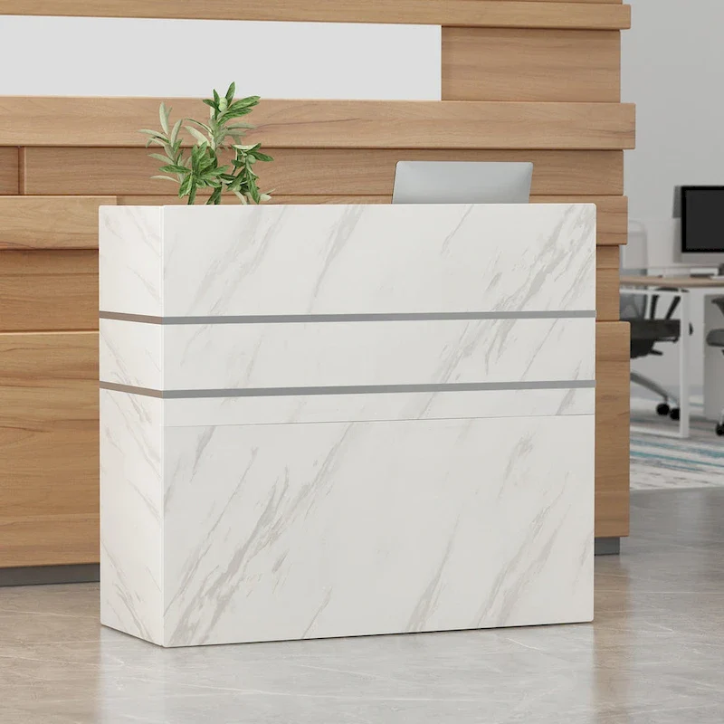 3-Drawer Solid Wood Reception Desk Office Computer Desk