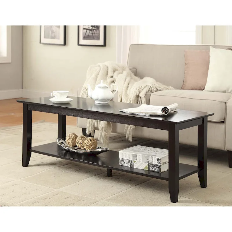Two-Tier Coffee Table with Bottom Shelf