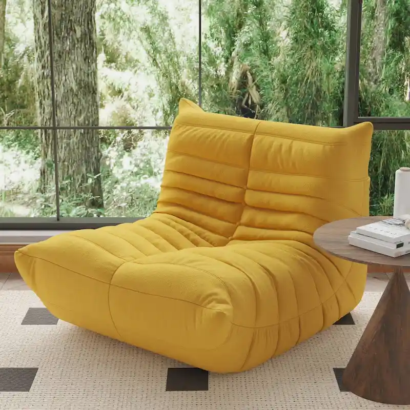 Single Sofa Teddy Fabric Bean Bag Chair
