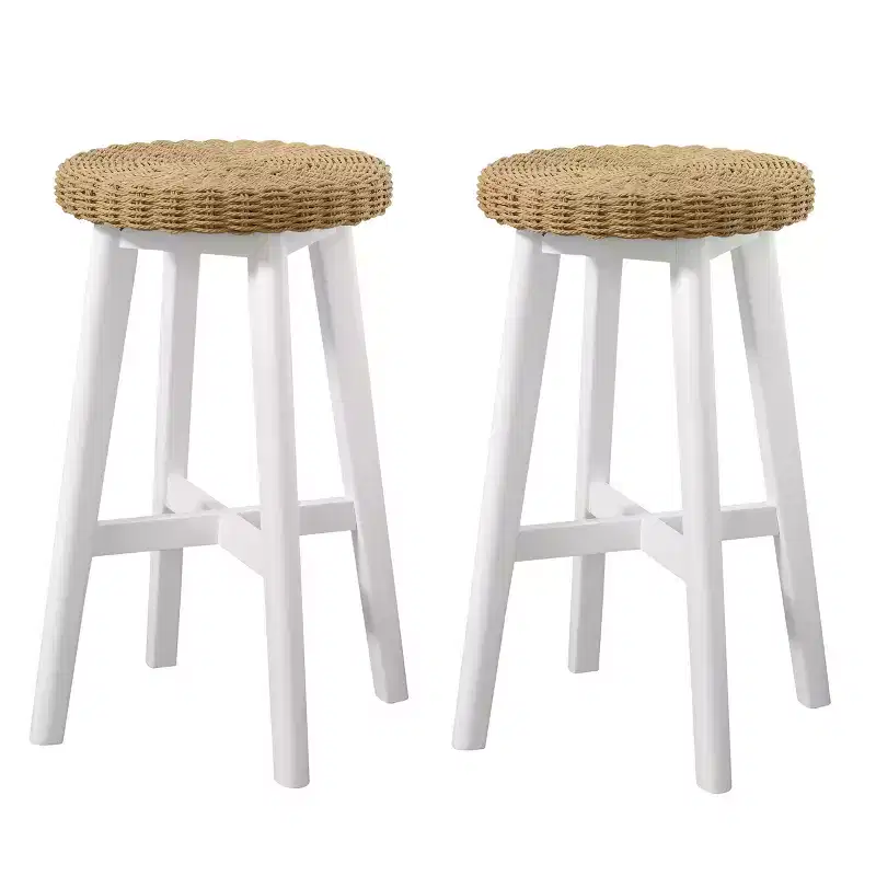 Alaterre Furniture Set of 2 Barstools, White