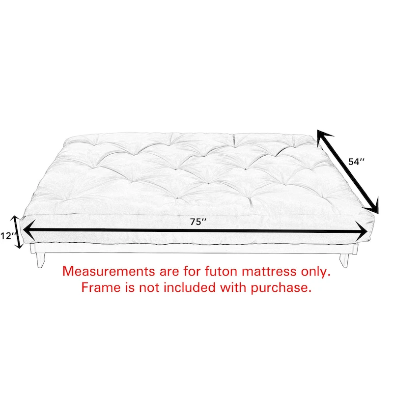 TruPedic Full Granite Grey 12-inch Futon Mattress