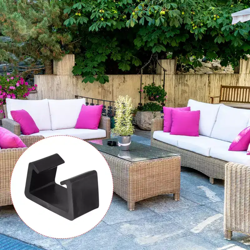 Unique Bargains Patio Sofa Wicker Fixed Connection Chair Fasteners Furniture Clips Black