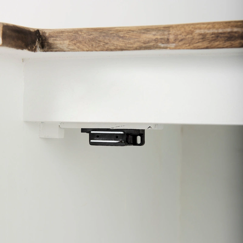 Bourchier White w/Black Trim & Medium Brown Top Solid Wood Sideboard - 75.0L x 20.8W x 34.3H