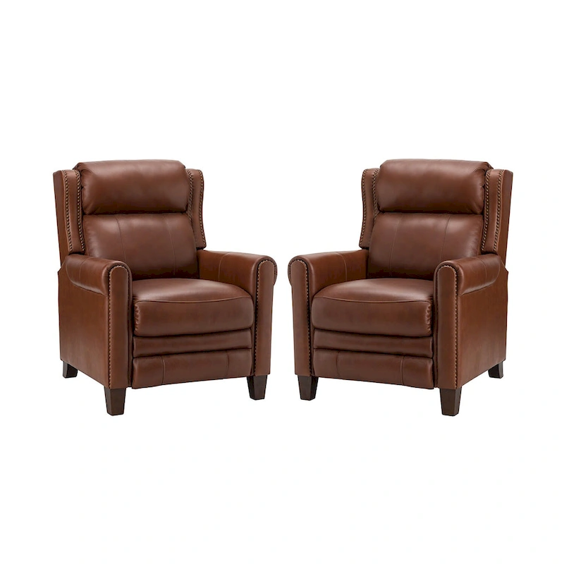 Felisa 32.48 Wide Genuine Leather Manual Recline Set of 2
