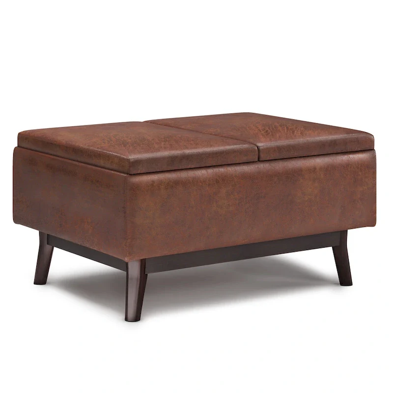 WYNDENHALL Ethan 34 inch Wide Mid Century Modern Rectangle Table Ottoman
