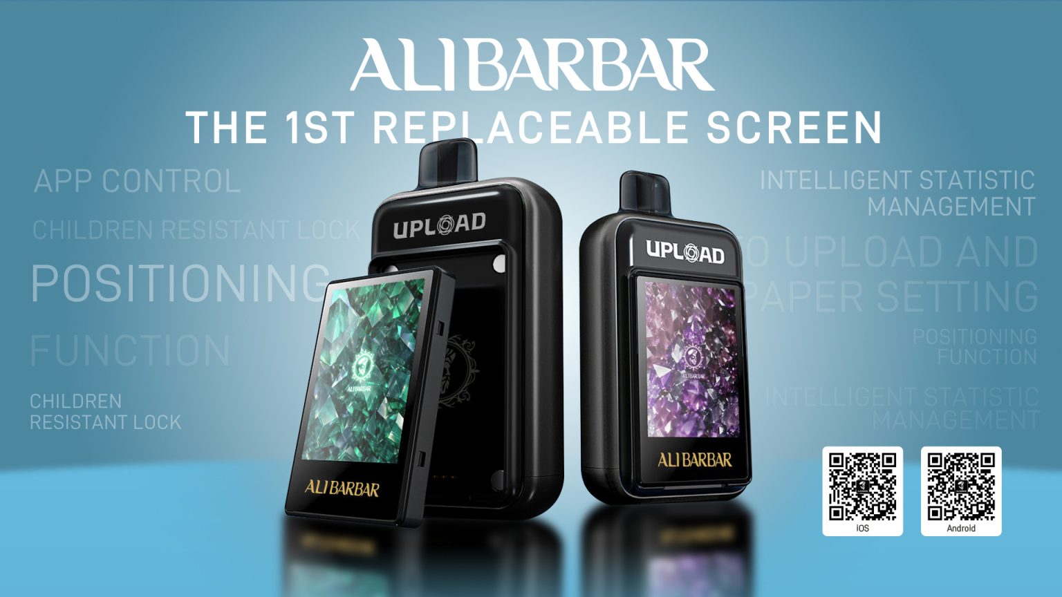AliBarbar Upload 25000 Puffs with replaceable LED Screen