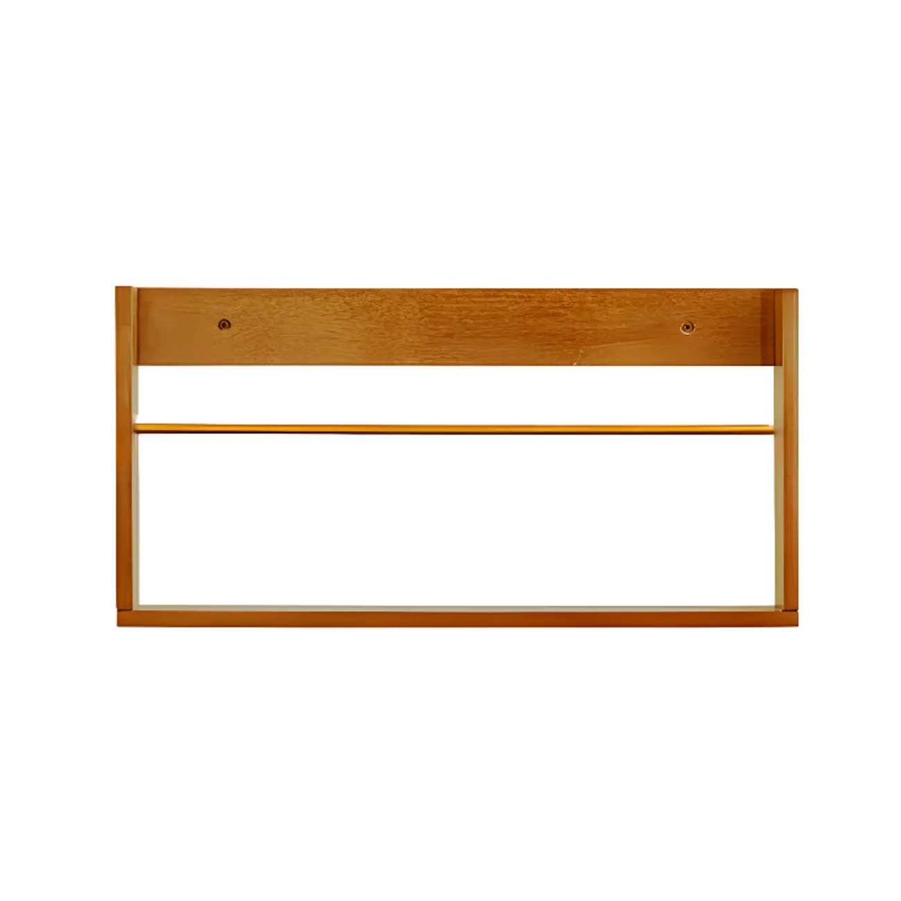 Horizontal Cherry Wooden Open Back Floating Bookshelf