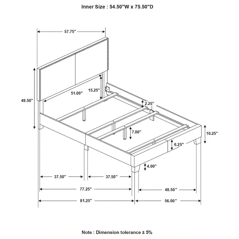 Boyd Transitional Fabric Upholstered Panel Bed