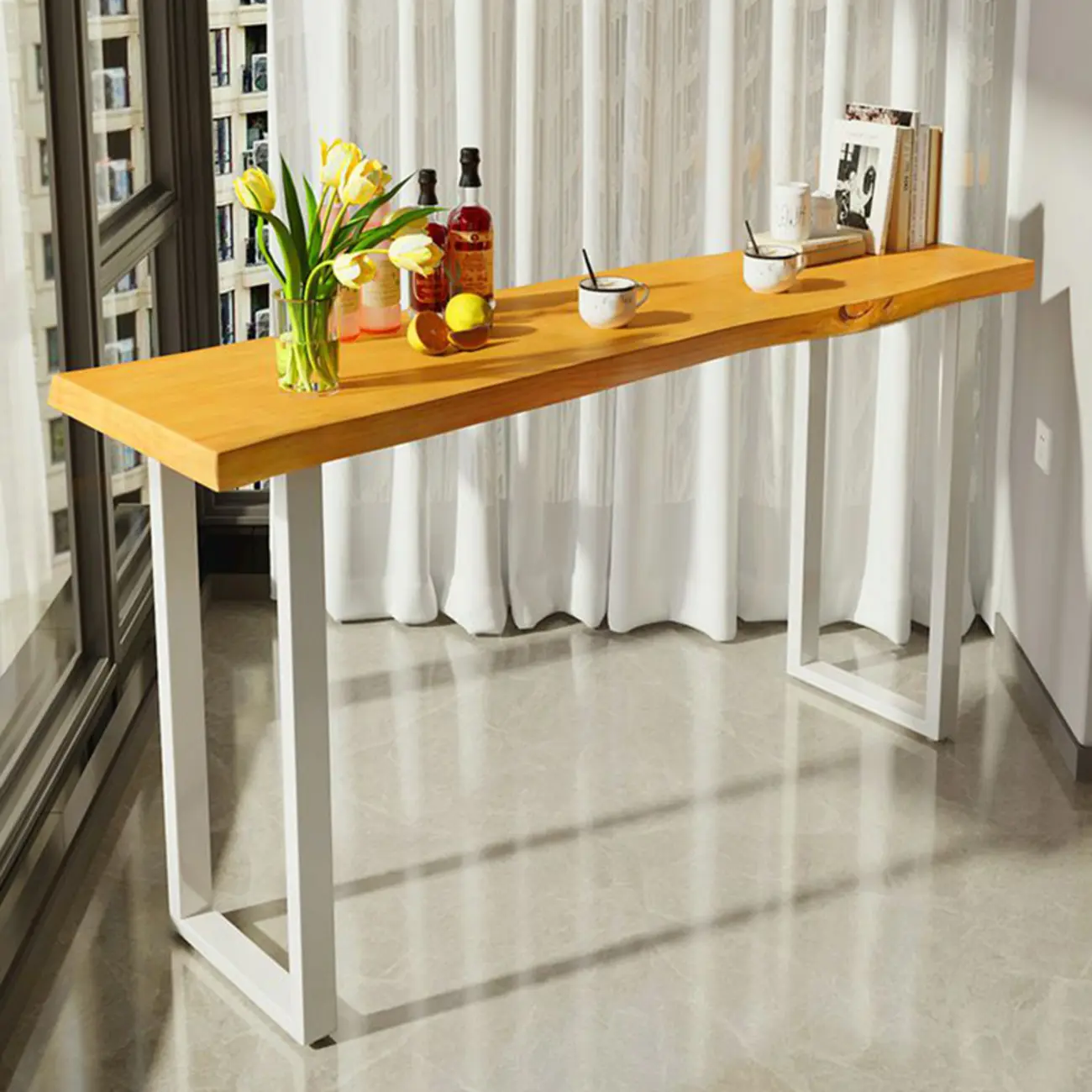 Modern Wooden Counter Height Bar Table for Home Pub Use