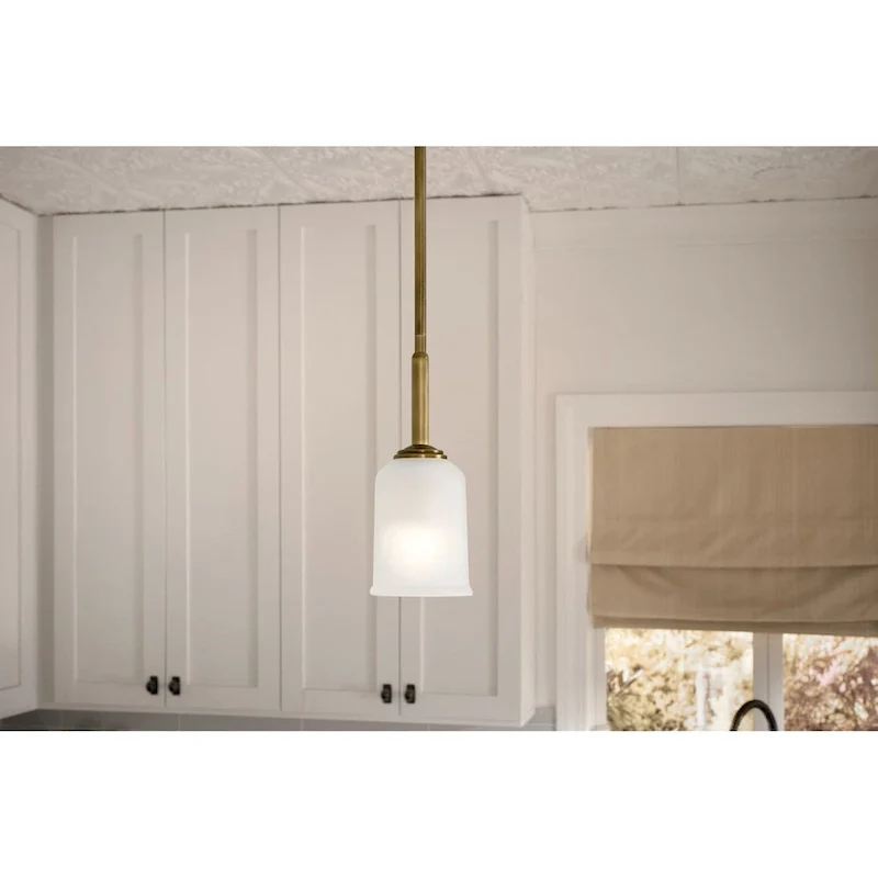 Kichler Lighting Shailene 1-Light Natural Brass Mini Pendant Light - 11.25