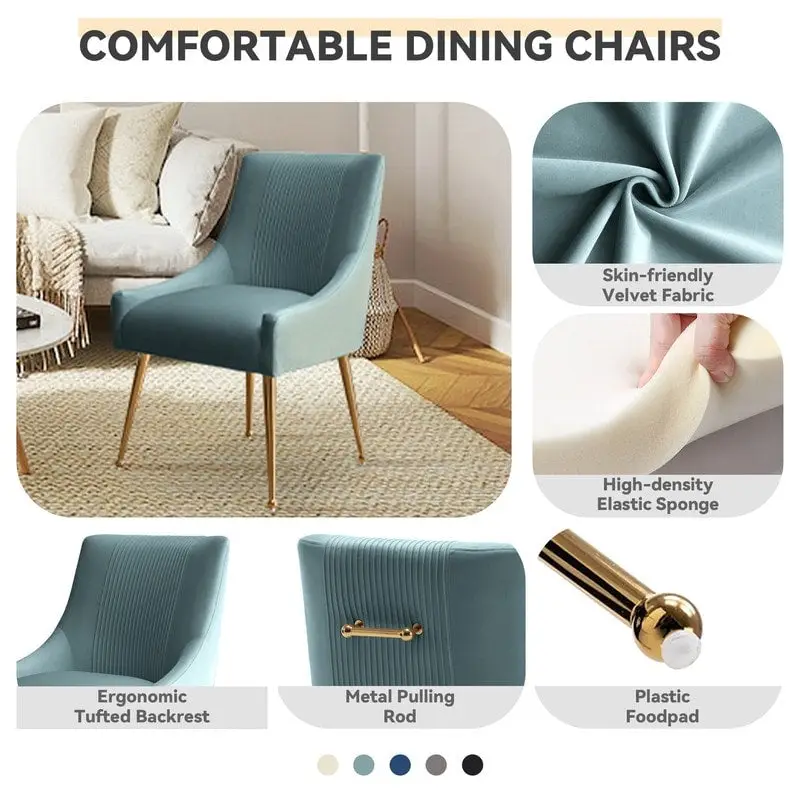 Upholstered Accent Chair Set of 2 with Rear Handle