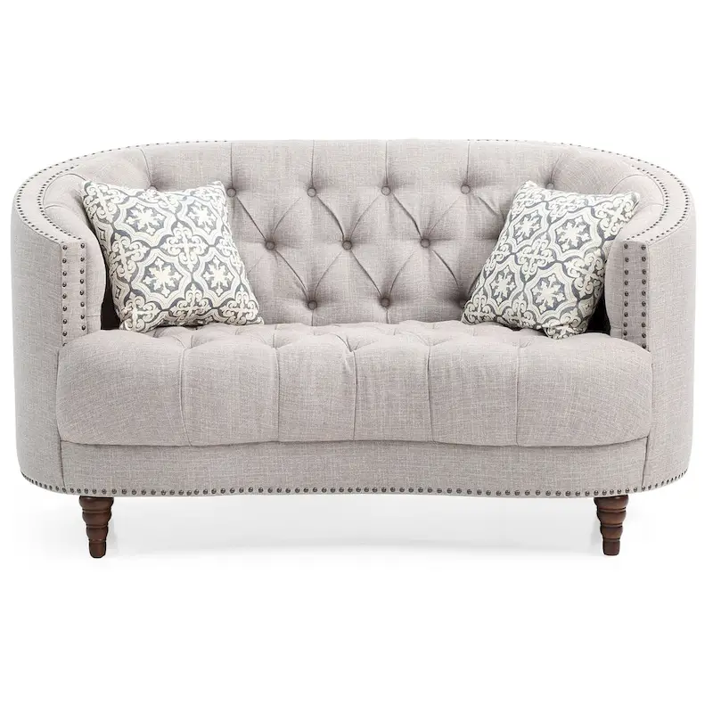 Charleston Tufted Fabric Loveseat