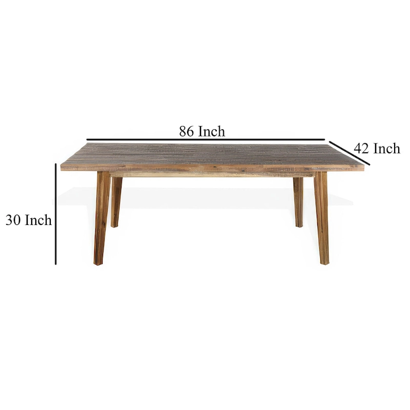 Kerry Dining Table, Light Brown Acacia Wood, Rectangular 86 Inch Top