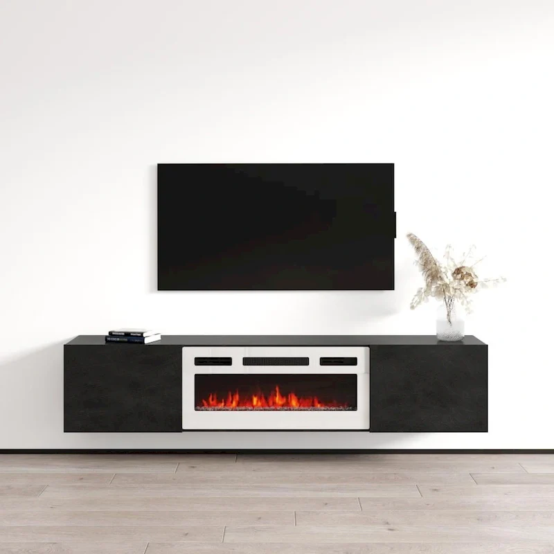 WH-EF Floating Fireplace TV Stand