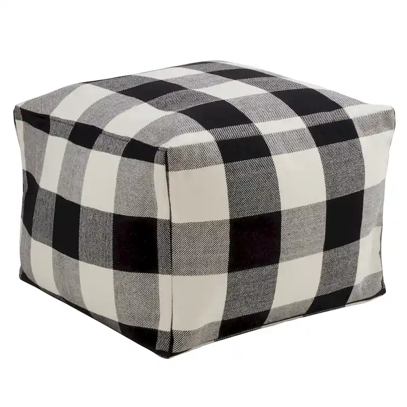 Buffalo Plaid Floor Pouf