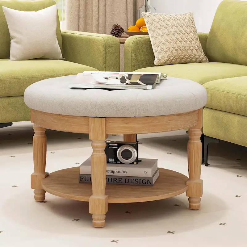 29 Large Round Ottoman Coffee Table with Storage