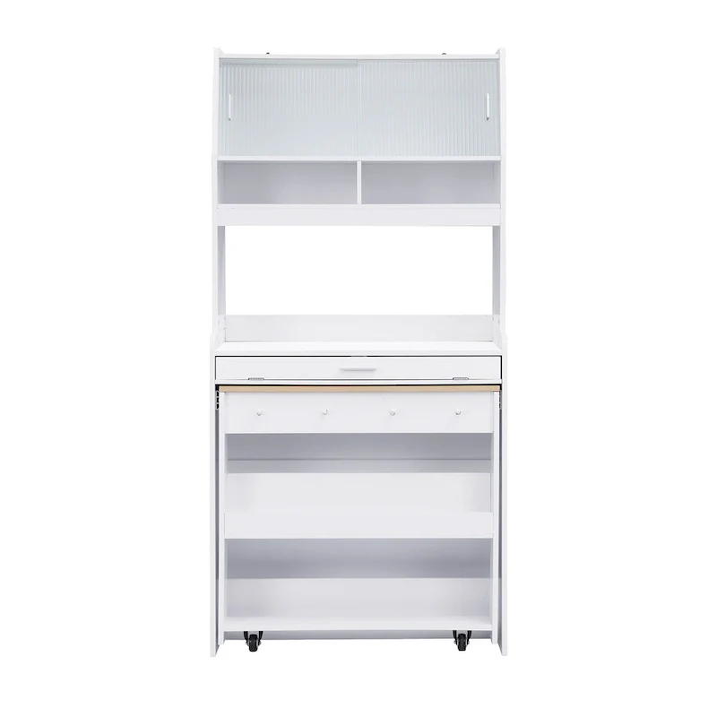 Cupboard Buffet with Hutch & Foldable Dining Table