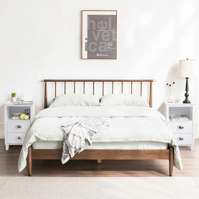 White Two-Drawer Nightstand 40x30x63cm