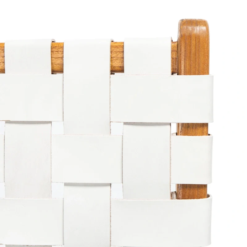 SAFAVIEH Hildred Woven Leather Dining Chair - Cognac / Natural - 20Wx22Dx33H