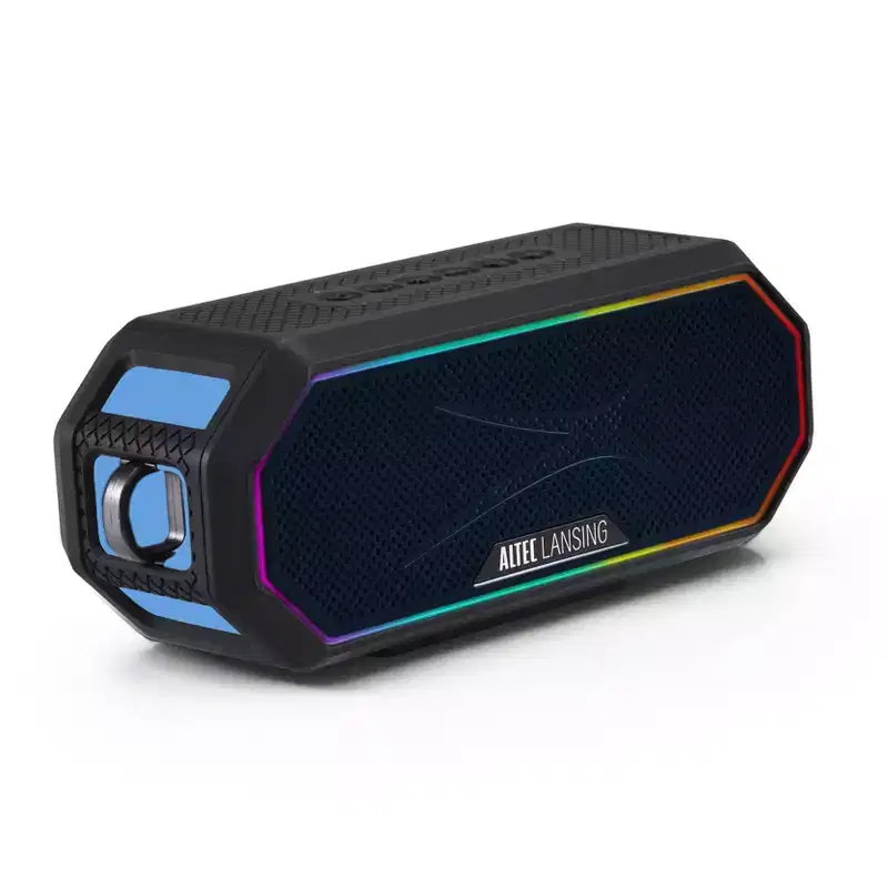 Altec Lansing HydraJolt 2.0 Magnetic Bluetooth Speaker - Waterproof, 12W, 16H Battery, LED Lights, USB-C, Voice Assistant