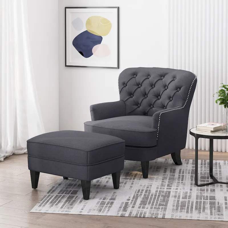 Correia Club Chair and Ottoman