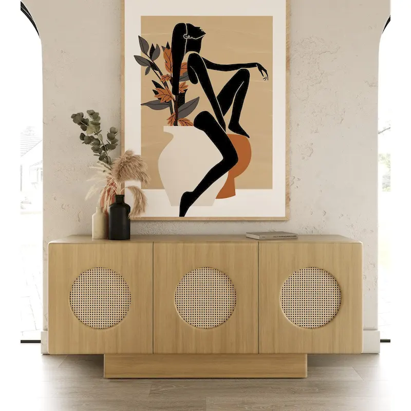 Modern White Oak Buffet Sideboard