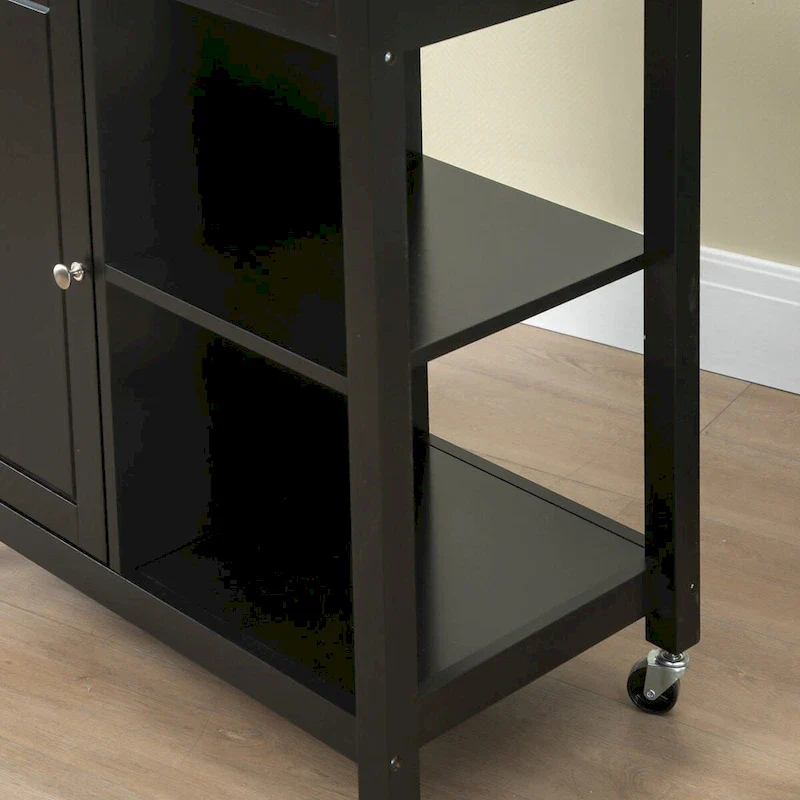 Rolling Kitchen Island Cart with Drawer and Shelves