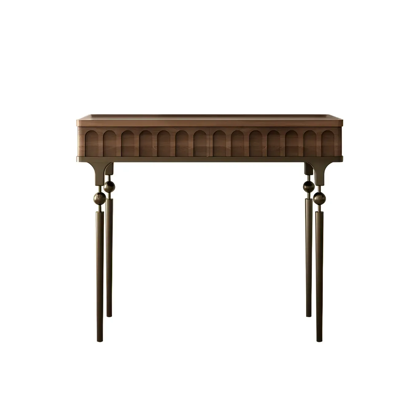 Modern Black Wood Gold Legs Console Table
