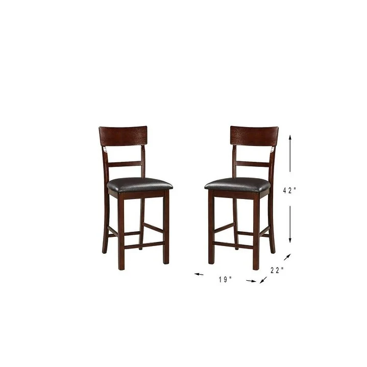 Set of 2 Counter Height Dining Chairs with Cushioned Seats