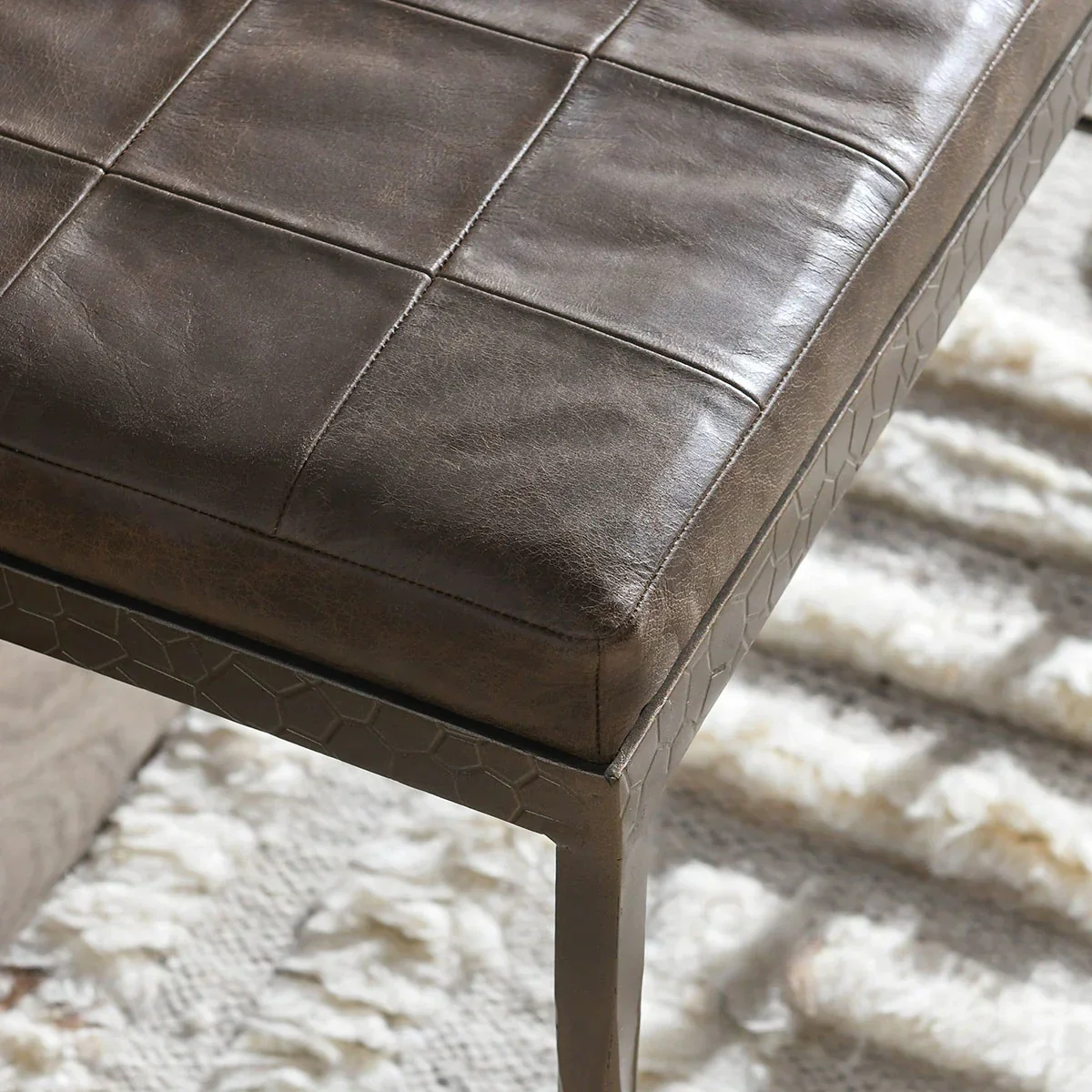 Malo Leather Bench - Cocoa Brown
