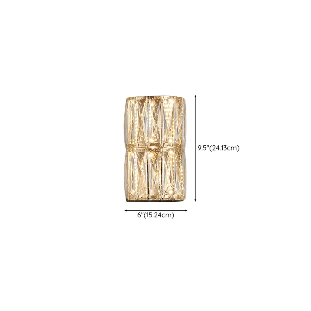 Direct-wired Steel Wall Sconce with Crystal Shade