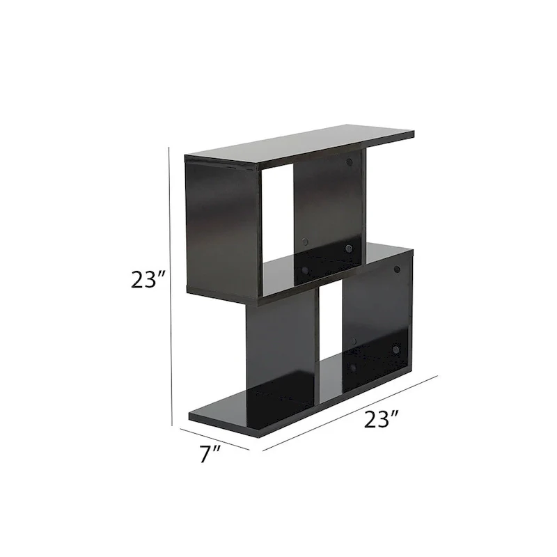 Lon Rectangle 4 Shelves End Table, 23 inch Skinny End Table